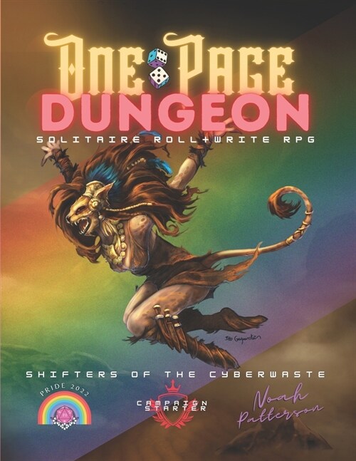 One Page Dungeon: Solitaire Roll+Write RPG: Shifters of the CyberWaste (Paperback)