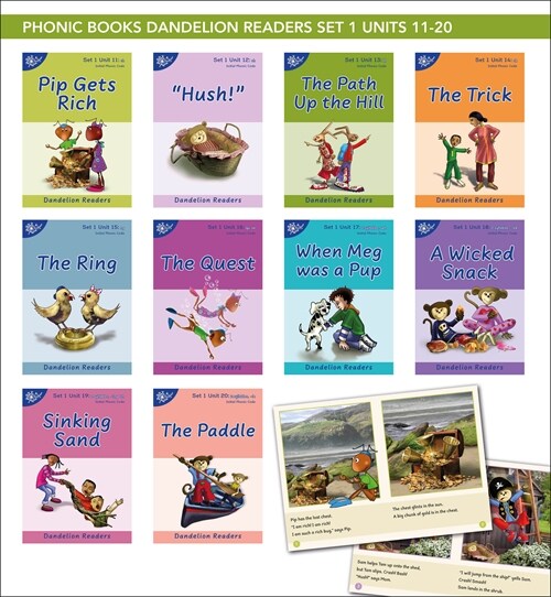 Phonic Books Dandelion Readers Set 1 Units 11-20 (Two-Letter Spellings Sh, Ch, Th, Ng, Qu, Wh, -Ed, -Ing, Le): Decodable Books for Beginner Readers Tw (Paperback)