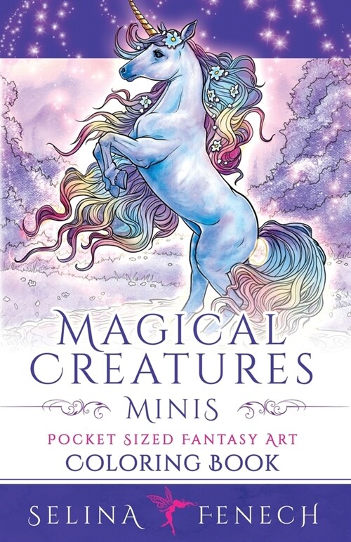 Magical Creatures Minis - Pocket Sized Fantasy Art Coloring Book (Paperback)