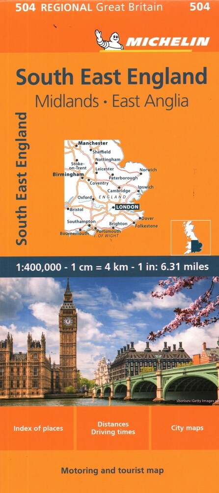 Michelin Map Great Britain: England, Southeast, Midlands & East Anglia Map 504 (Folded, 11)