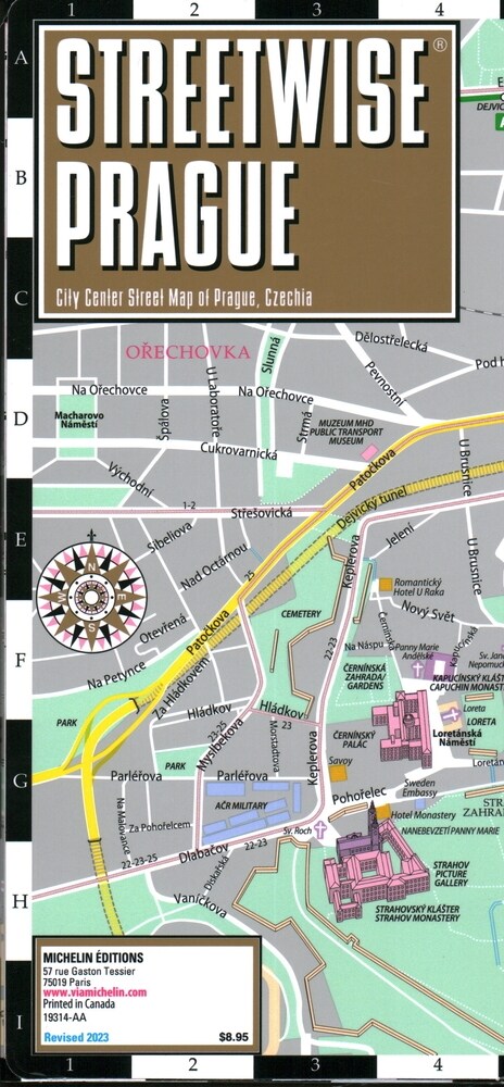 Streetwise Prague Map - Laminated City Center Street Map of Prague, Czech-Republic (Folded)