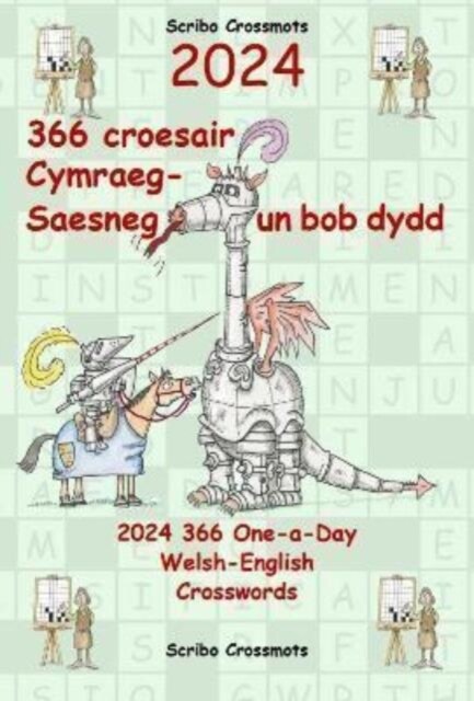 2024 366 Croesair Cymraeg-Saesneg Un Bob Dydd / One-a-Day Welsh-English Crosswords (Hardcover, Bilingual ed)