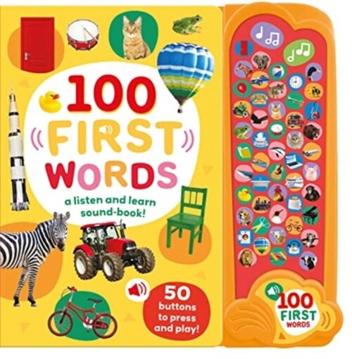 50 BUTTON PHOTO SOUND BOOK - FIRST WORDS (Hardcover)