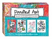 Doodled Art Blank Notecards & Envelopes: Set of 16 Featuring Four Different Images [With Envelope] (Loose Leaf)