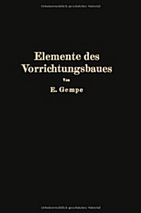 Elemente Des Vorrichtungsbaues (Paperback)