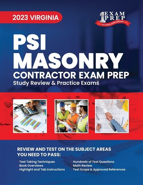 2023 Virginia PSI Masonry Contracting: 2023 Study Review & Practice Exams (Paperback)
