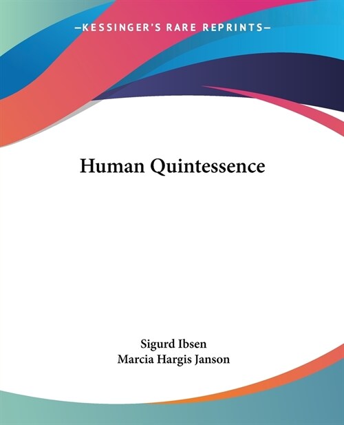 Human Quintessence (Paperback)