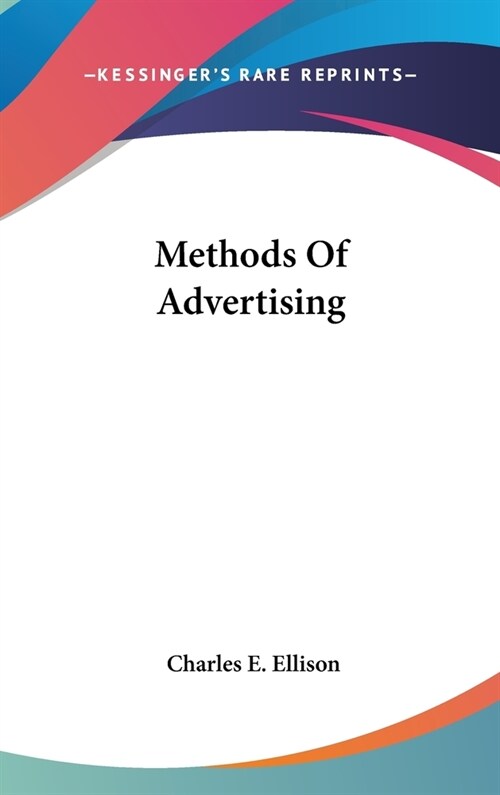 Methods Of Advertising (Hardcover)