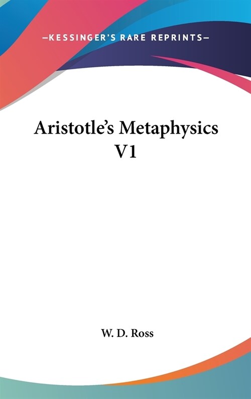 Aristotles Metaphysics V1 (Hardcover)