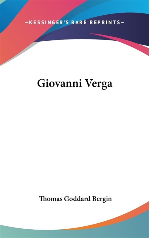 Giovanni Verga (Hardcover)