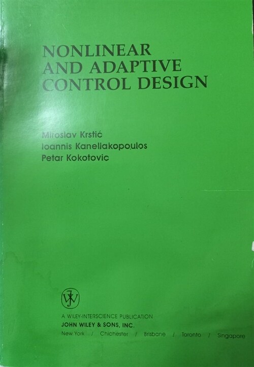 [중고] Nonlinear and Adaptive Control Design (Hardcover)