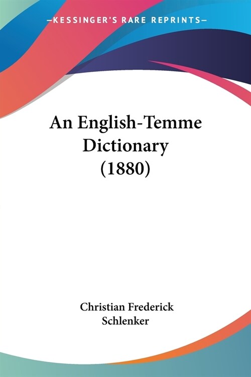 An English-Temme Dictionary (1880) (Paperback)