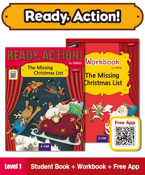Ready Action Level 1 : The Missing Christmas List (Student Book + App QR + Workbook, 2nd Edition)