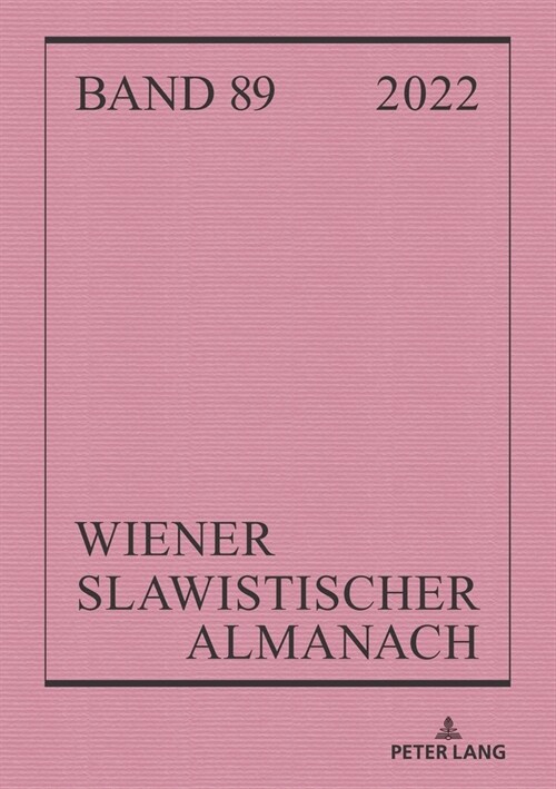 Wiener Slawistischer Almanach Band 89/2022 (Paperback, 1st)