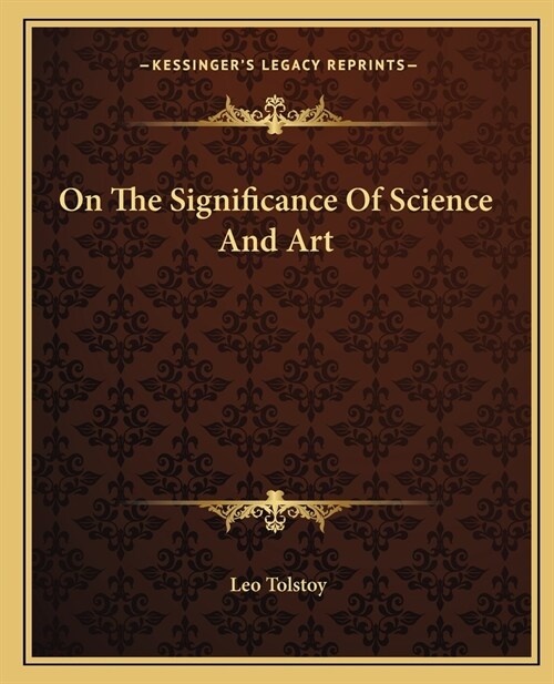 On The Significance Of Science And Art (Paperback)