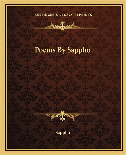 Poems By Sappho (Paperback)