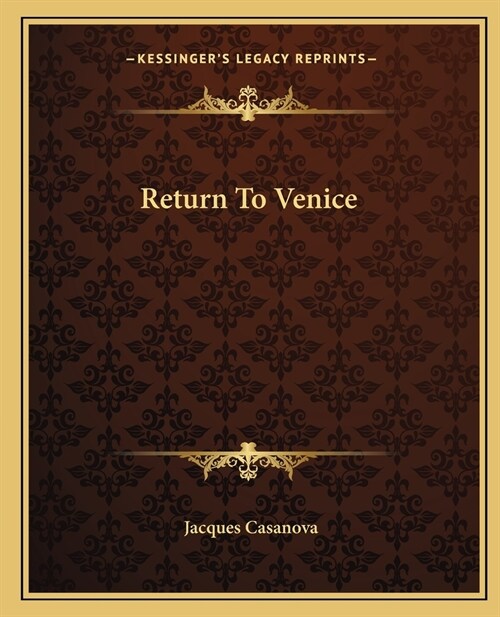 Return To Venice (Paperback)