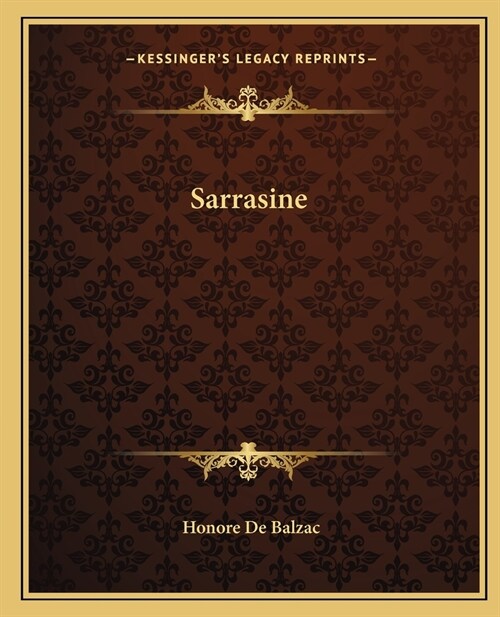 Sarrasine (Paperback)