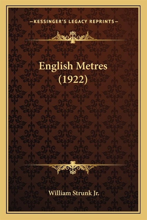 English Metres (1922) (Paperback)