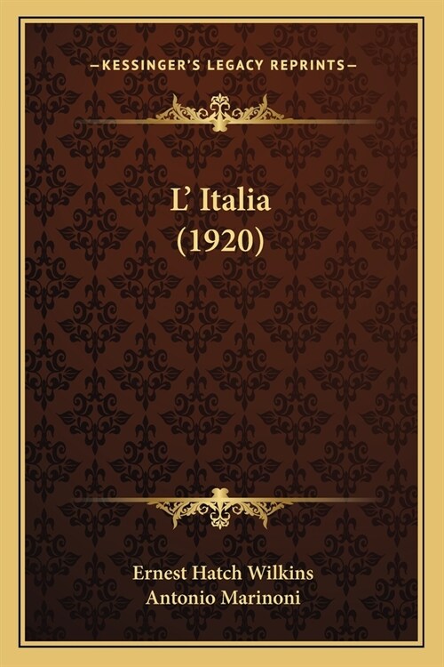 L Italia (1920) (Paperback)