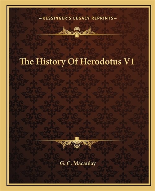 The History Of Herodotus V1 (Paperback)