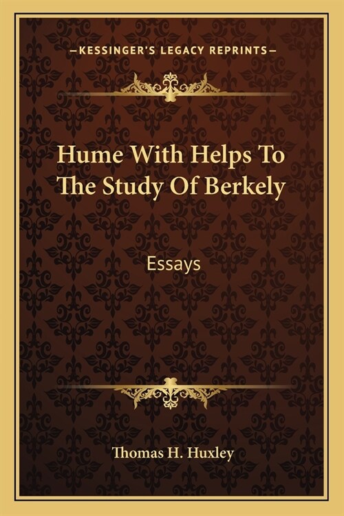 Hume With Helps To The Study Of Berkely: Essays (Paperback)