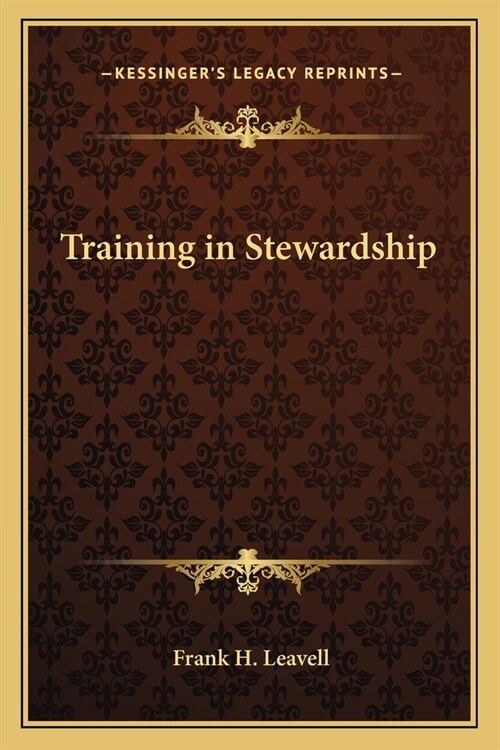 Training in Stewardship (Paperback)