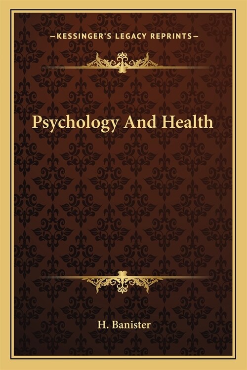 Psychology And Health (Paperback)