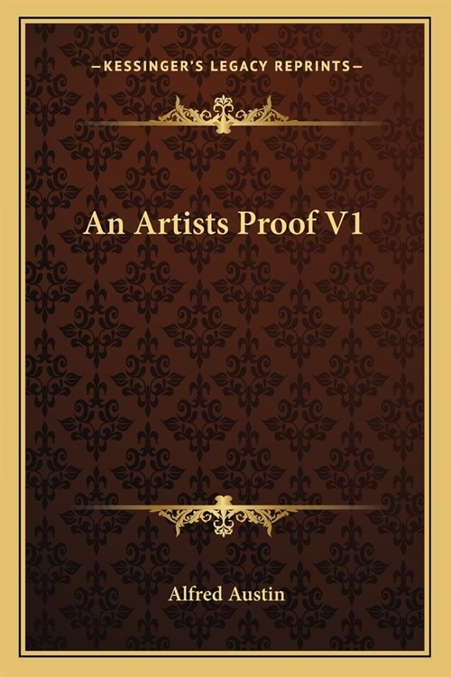 An Artists Proof V1 (Paperback)