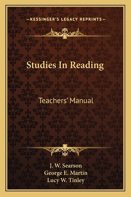 Studies In Reading: Teachers Manual (Paperback)