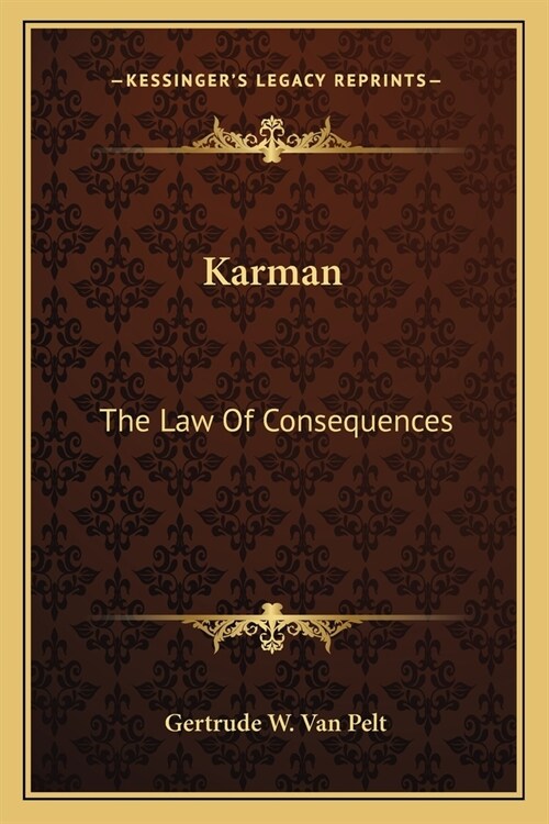 Karman: The Law Of Consequences (Paperback)