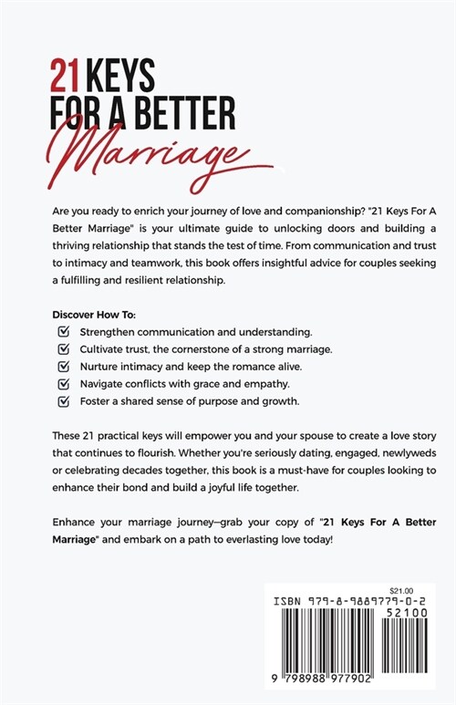 21 Keys For A Better Marriage (Paperback)