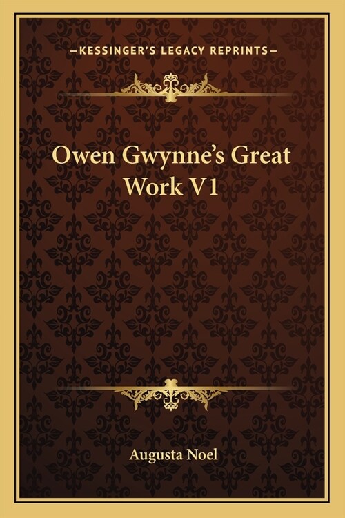 Owen Gwynnes Great Work V1 (Paperback)