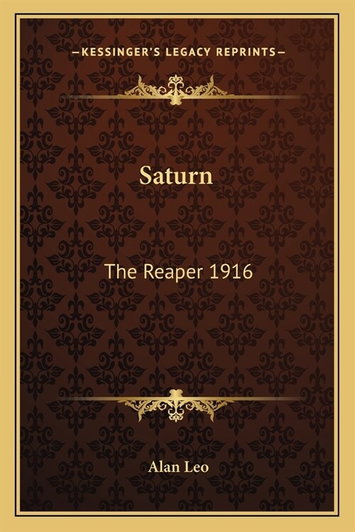 Saturn: The Reaper 1916 (Paperback)