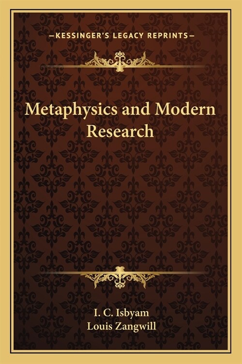 Metaphysics and Modern Research (Paperback)