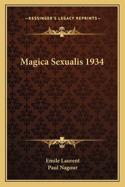 Magica Sexualis 1934 (Paperback)