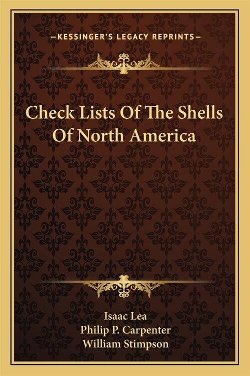 Check Lists Of The Shells Of North America (Paperback)