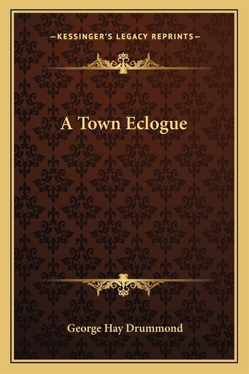 A Town Eclogue (Paperback)