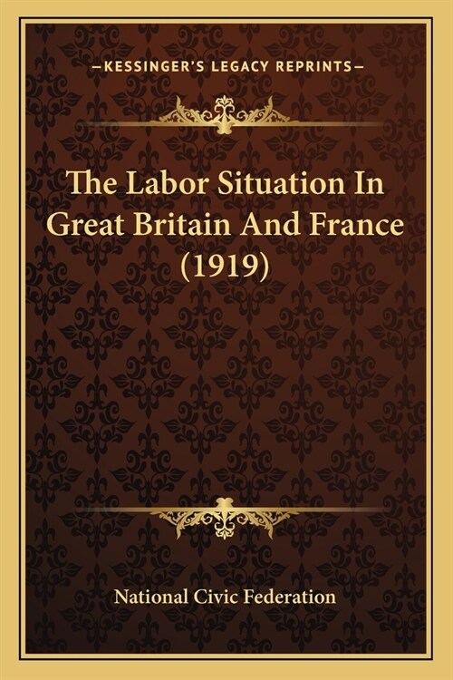 The Labor Situation In Great Britain And France (1919) (Paperback)