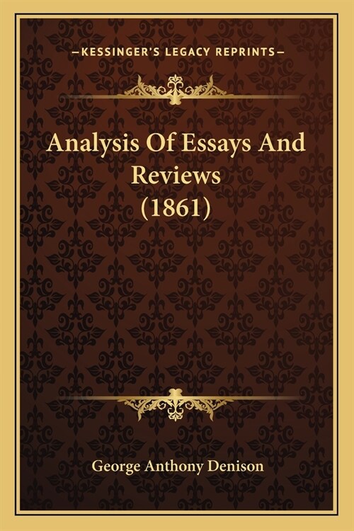Analysis Of Essays And Reviews (1861) (Paperback)