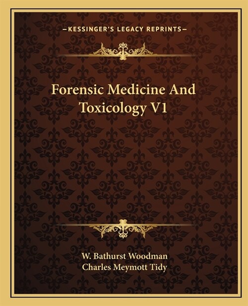 Forensic Medicine And Toxicology V1 (Paperback)