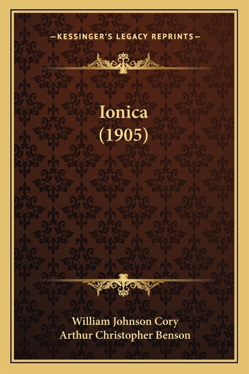 Ionica (1905) (Paperback)