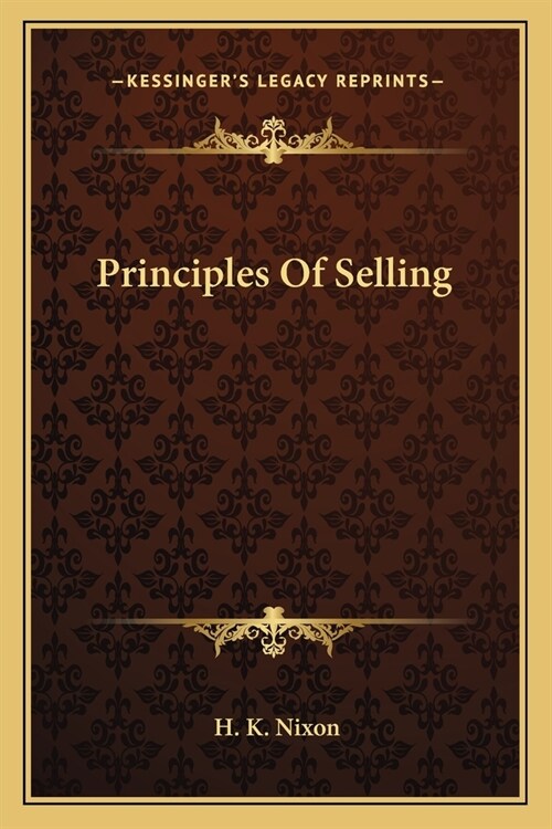 Principles Of Selling (Paperback)