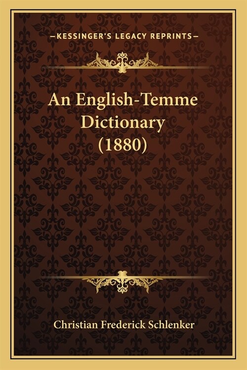 An English-Temme Dictionary (1880) (Paperback)