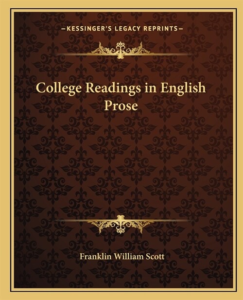 College Readings in English Prose (Paperback)
