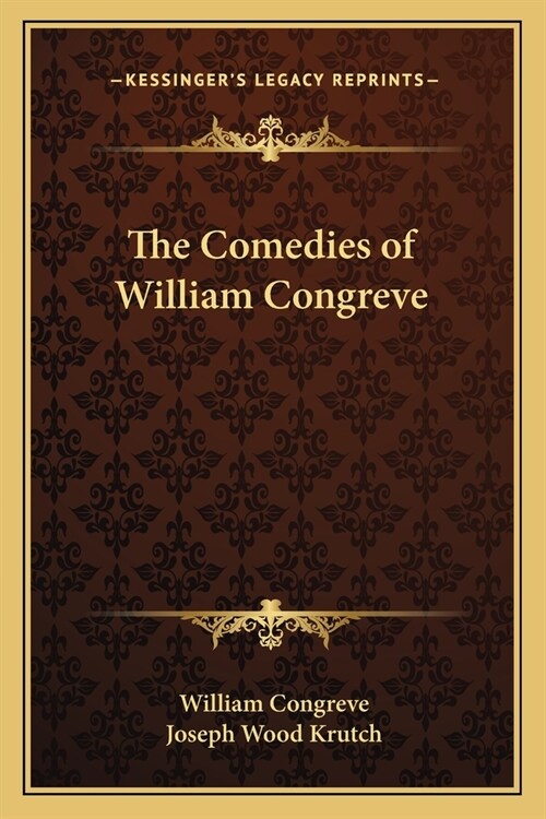 The Comedies of William Congreve (Paperback)