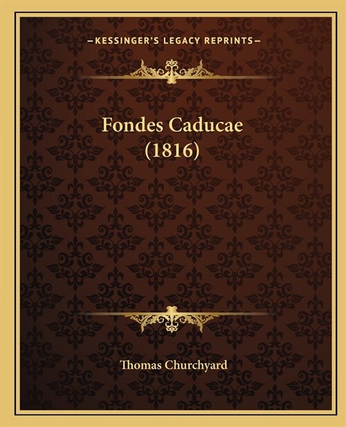 Fondes Caducae (1816) (Paperback)