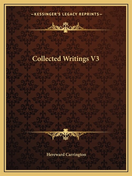 Collected Writings V3 (Paperback)