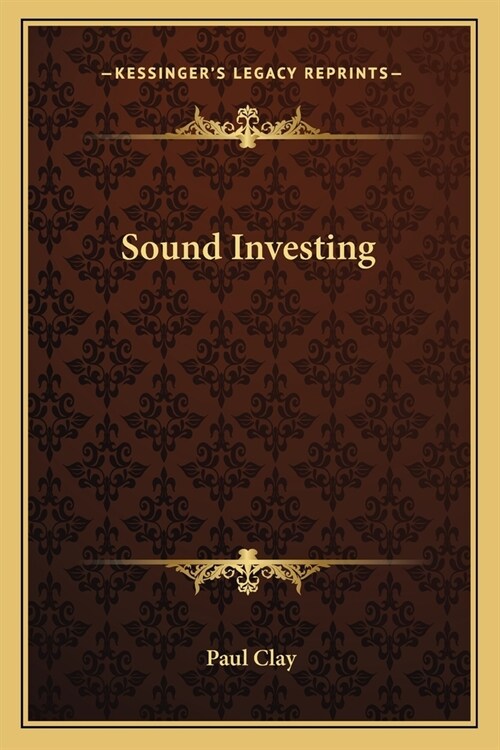 Sound Investing (Paperback)
