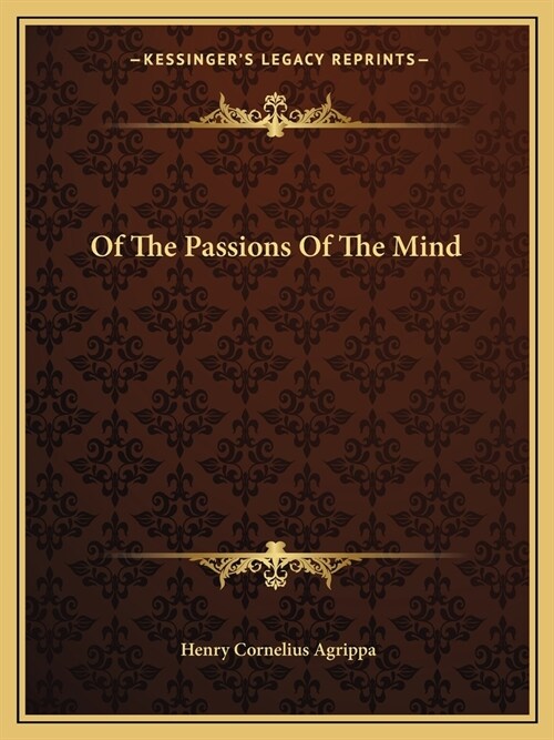 Of The Passions Of The Mind (Paperback)